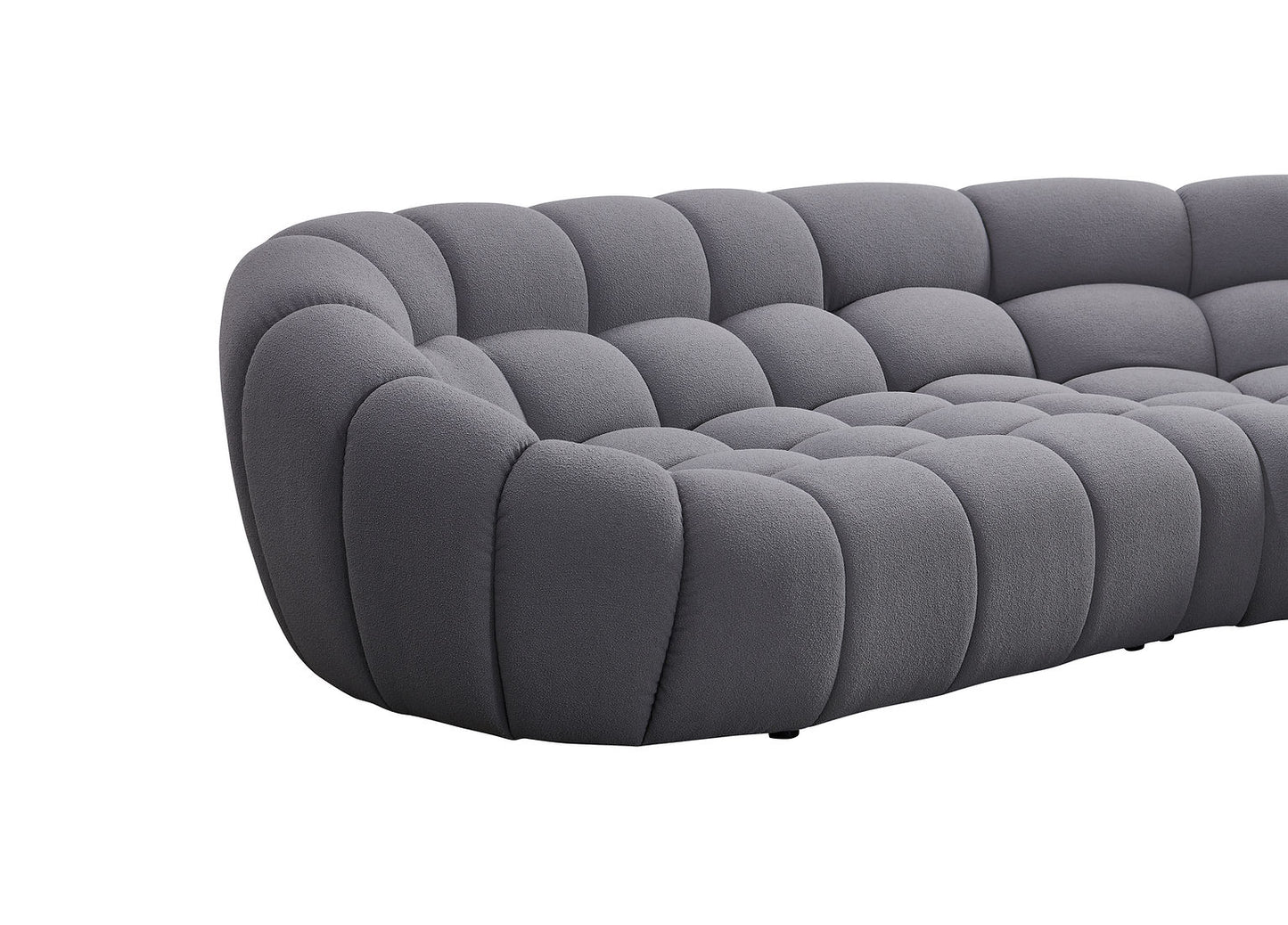 Bubbles Grey Teddy 124" OVERSIZE Sectional MI-2126