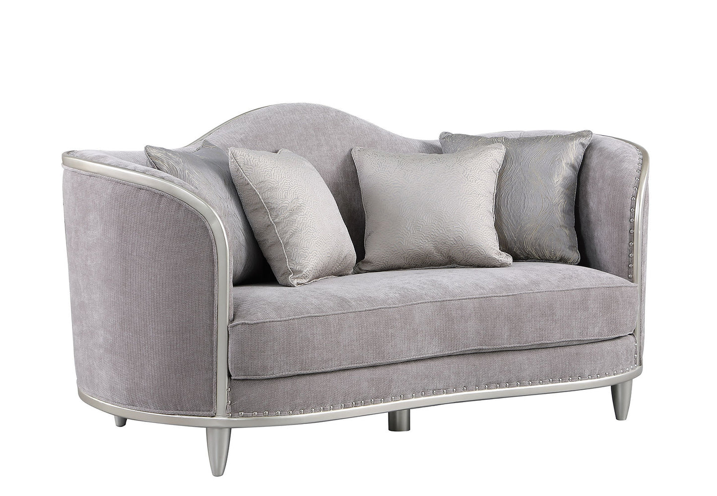 Bellisimo Grey Velvet Sofa, Loveseat and Chair S6226