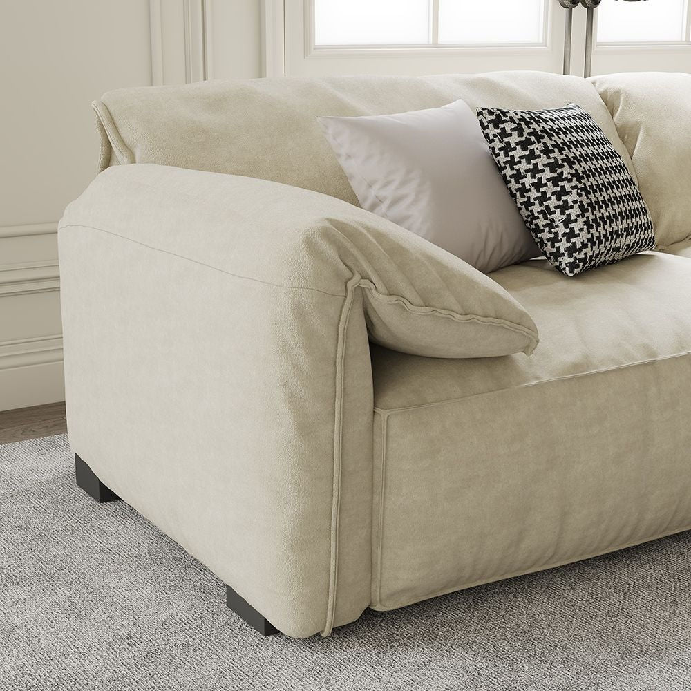 Jovi 110" Beige Fabric Sofa