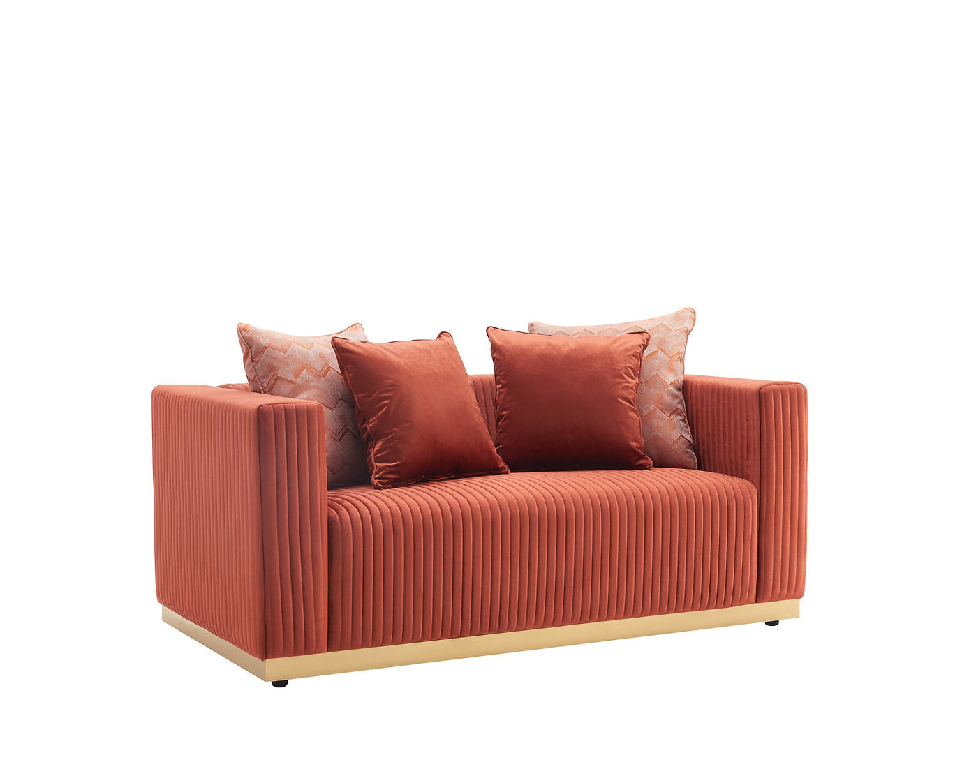 Alisha Rust  Velvet Sofa and Loveseat S3168