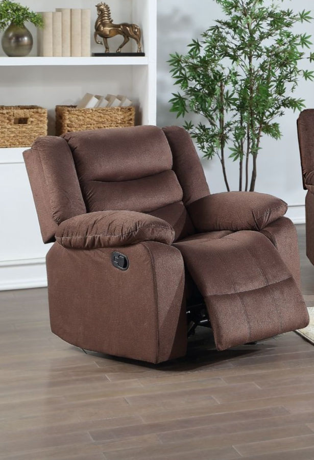 Miami Chocolate Microfiber 3pc Reclining Living Room Set S8383