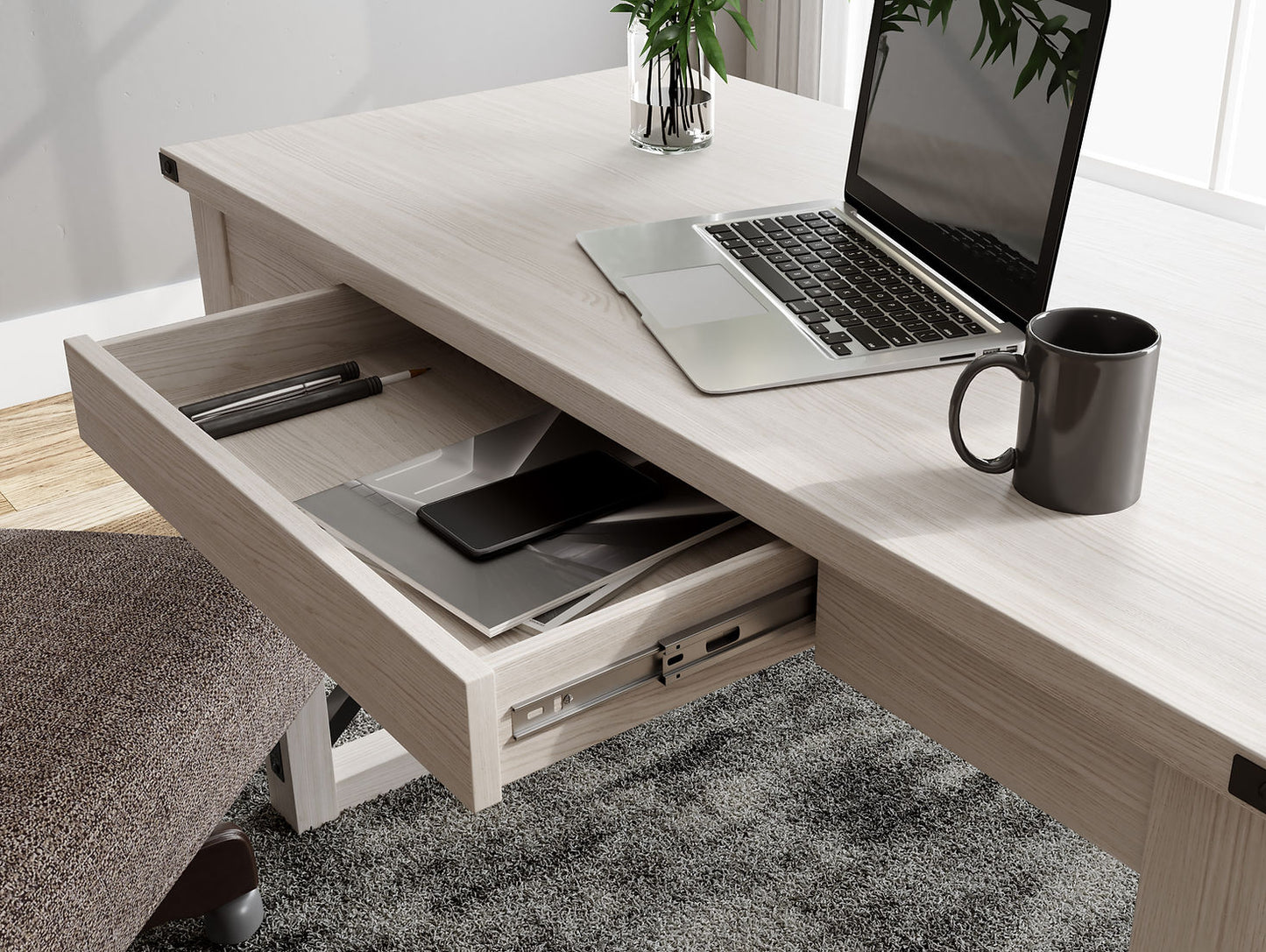 Whitewash Office Desk H288