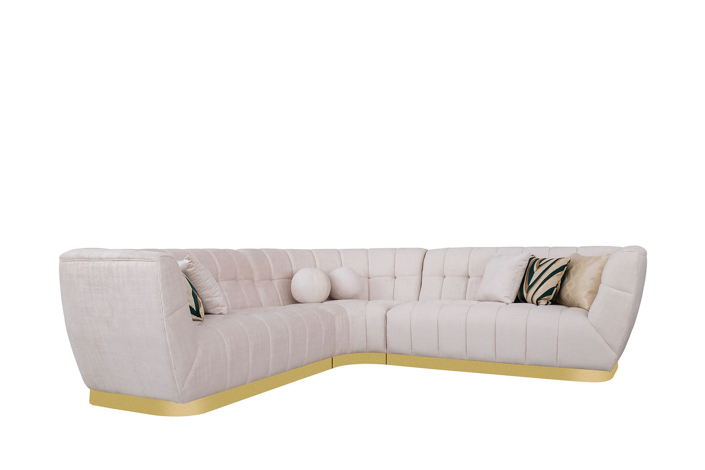 Rosa Cream Premium Fabric Sectional S2030