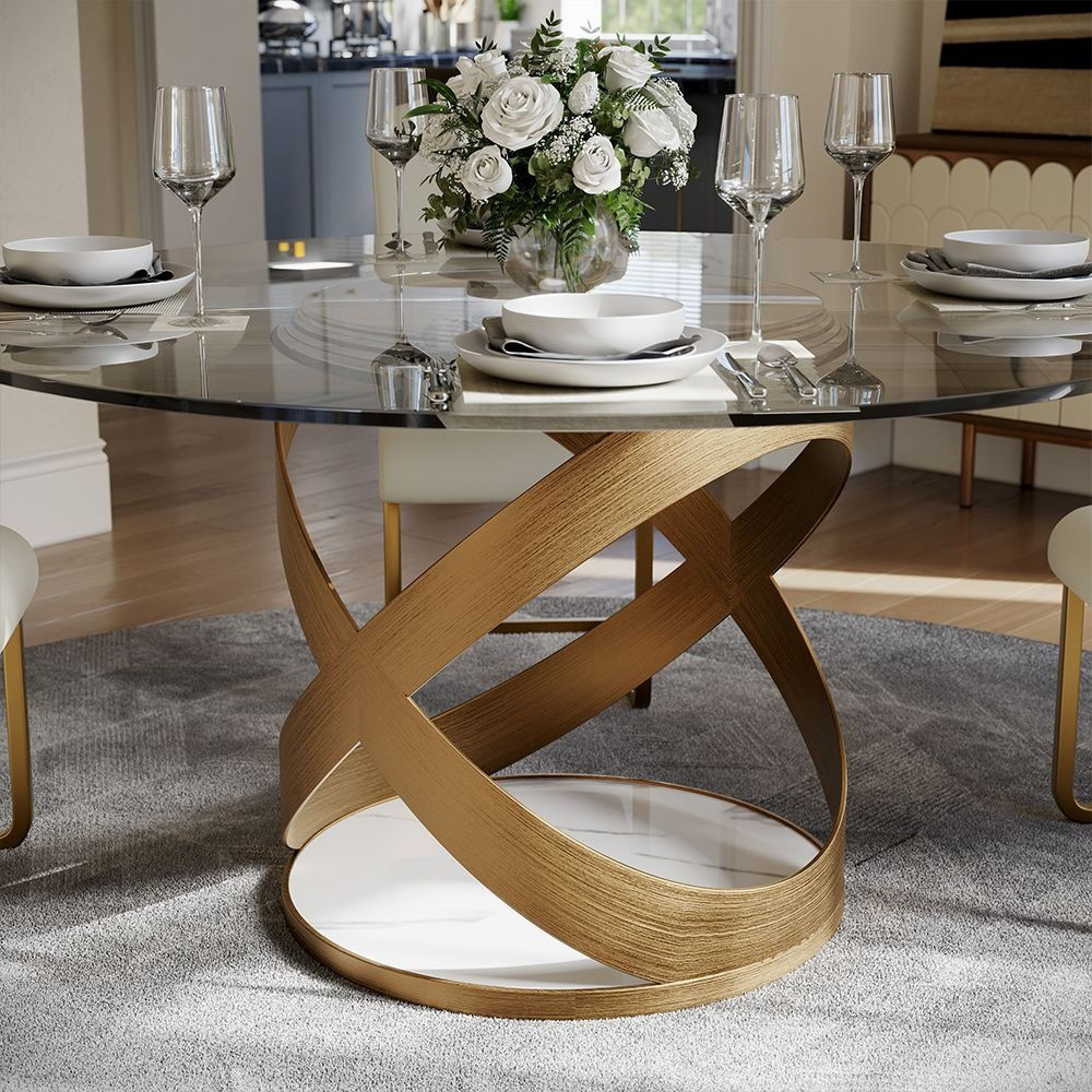 Sami 51" Glass Top Dining Table