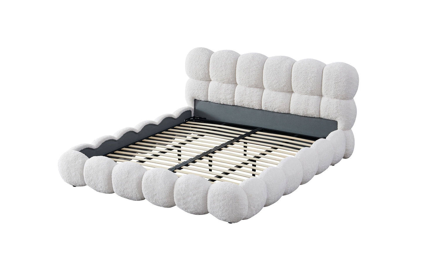 Coco White Alpaca King Platform Bed B195