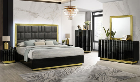 Nina Black  Platform LED Bedroom Set B84