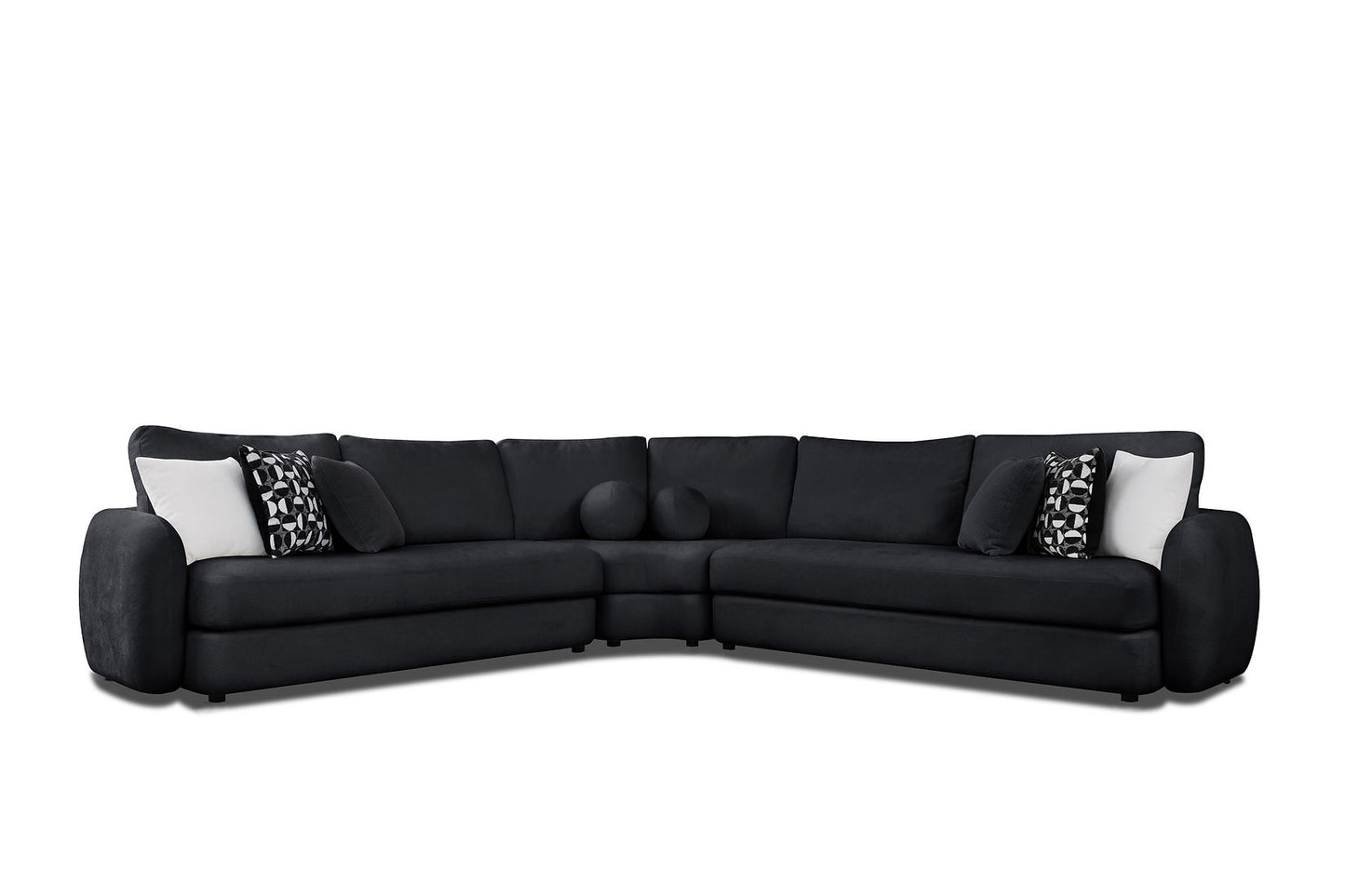 Cielo Black Fabric Sectional S2040