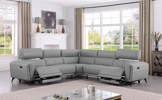 Lorenzo Grey 2-POWER Reclining Sectional MI-2311