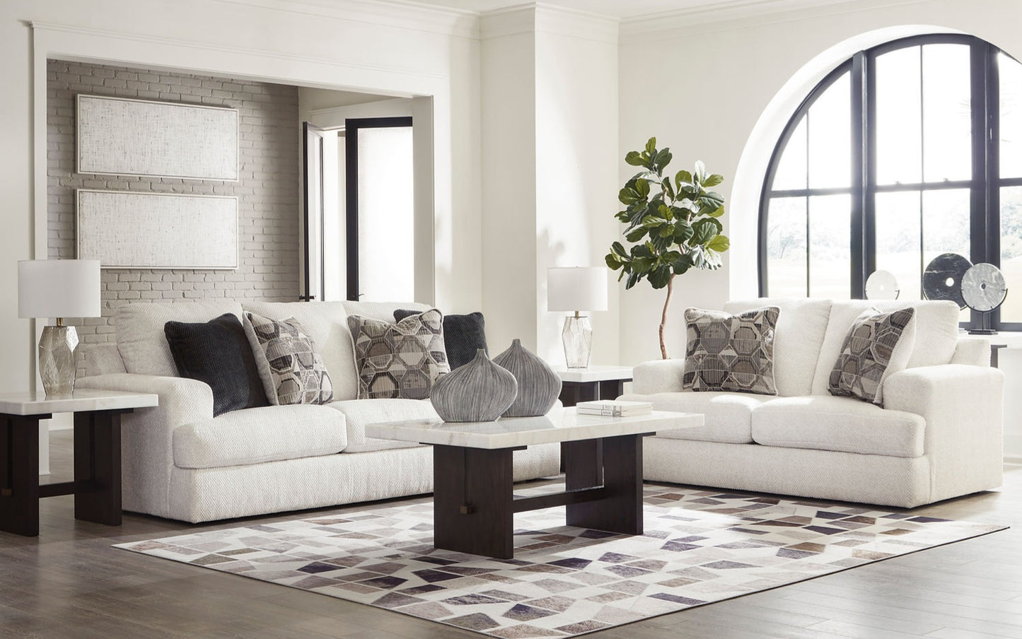 Karinne Linen Sofa and Loveseat 31403