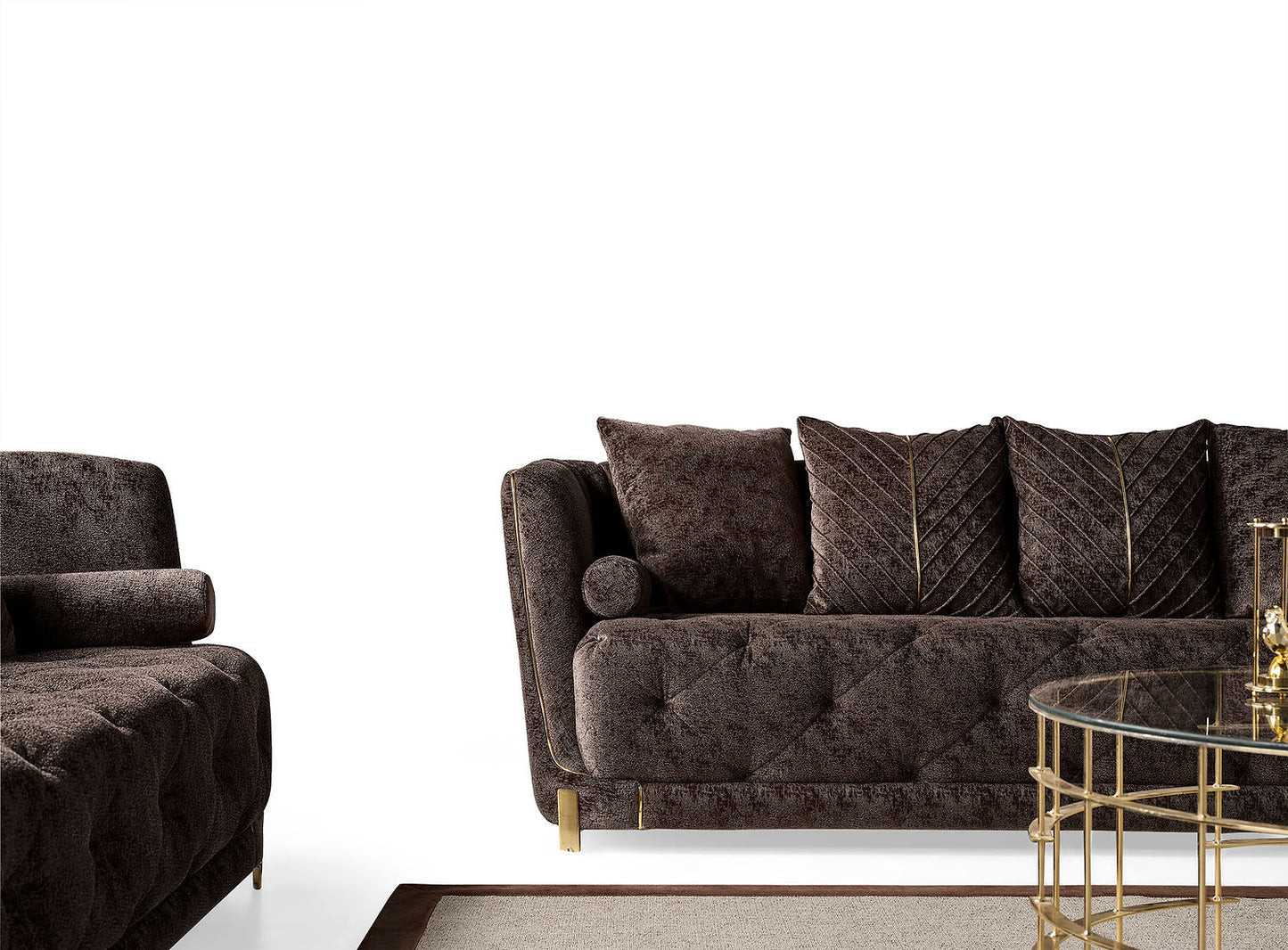 Elit Brown Sofa and Loveseat