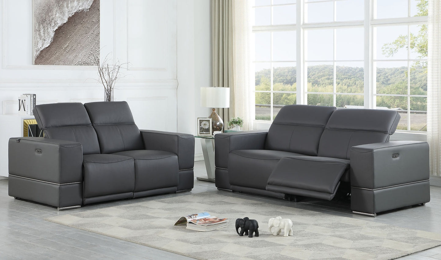 Franco Dark Grey POWER 3pc Reclining Set MI-1122