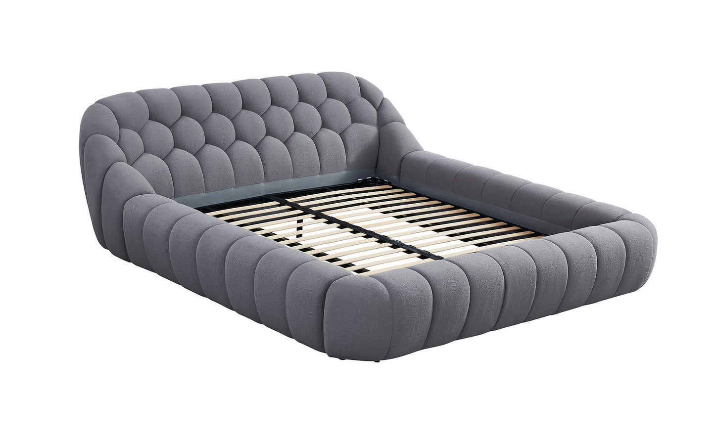 Bubbles Teddy Grey King Platform Bed B127