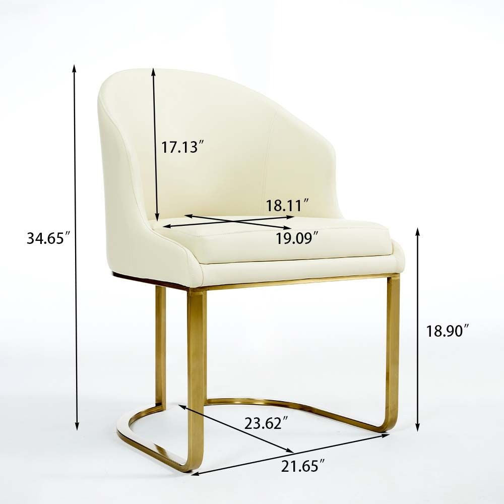 Arko Leather Beige/Gold Chair