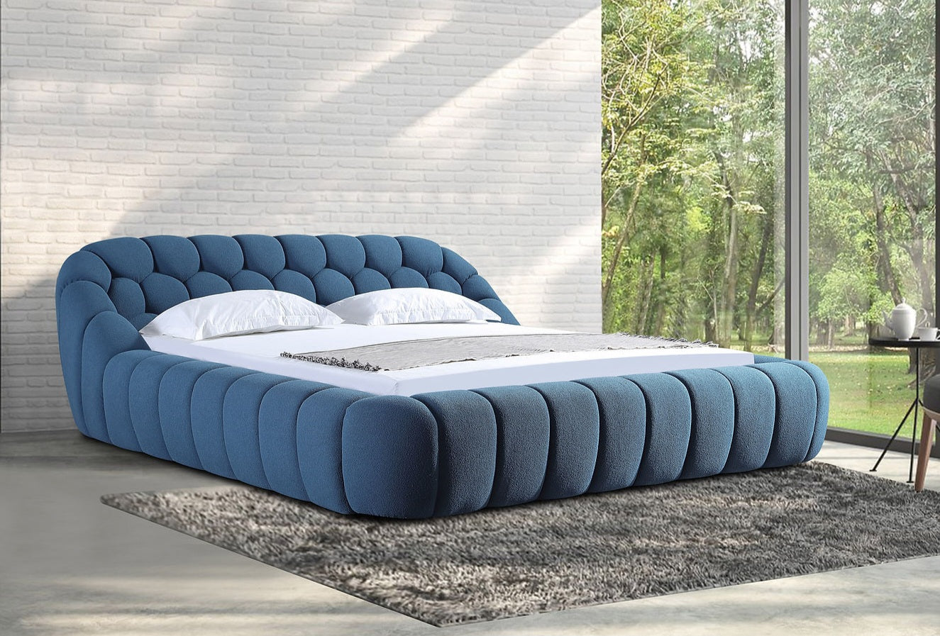 Bubbles Blue Teddy Queen Platform Bed B127