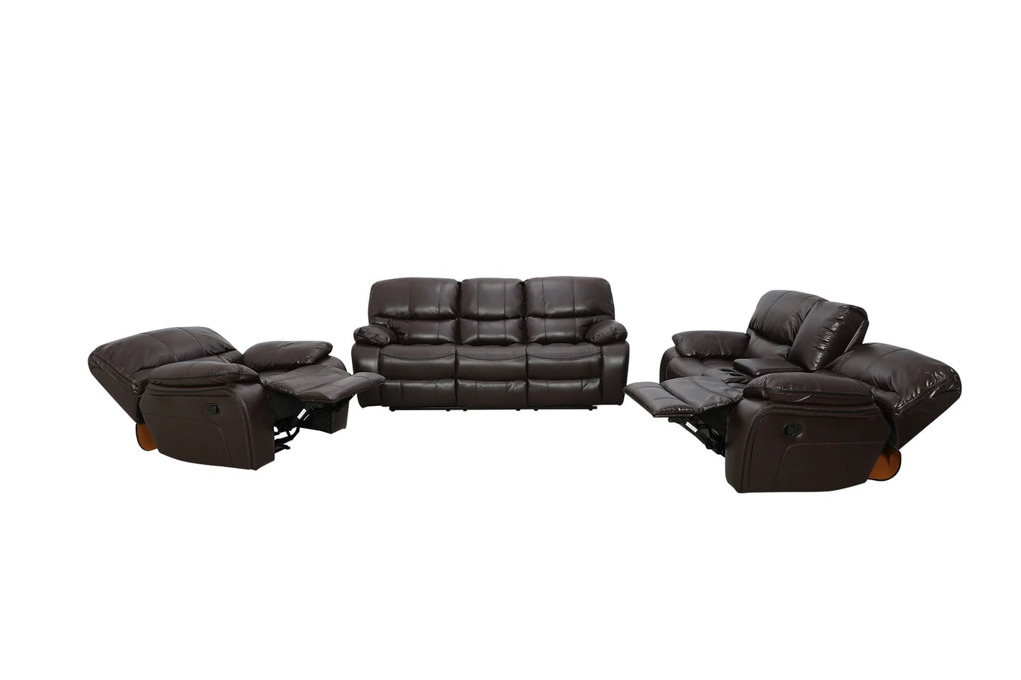 Madrid Brown 3pc Reclining Set S9931