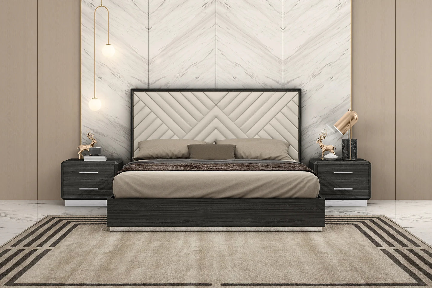 Dion Collection Grey Platform Italian Bedroom Set B90