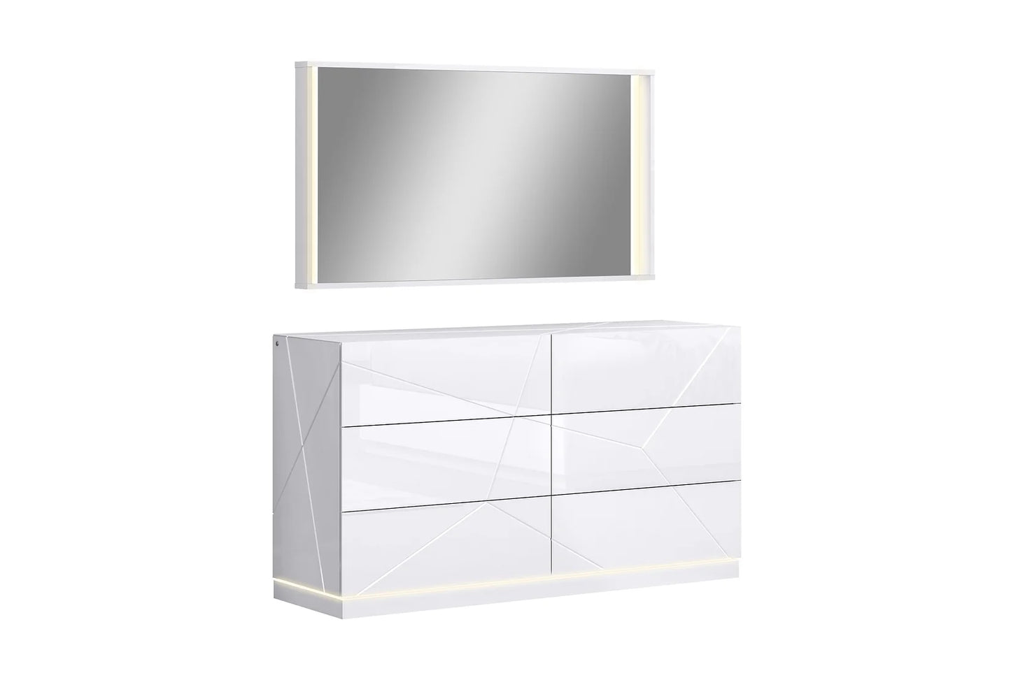 Lea Collection White LED Italian Bedroom Set B88