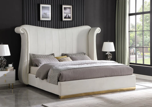 Luna 66" Cream King Platform Bed B400