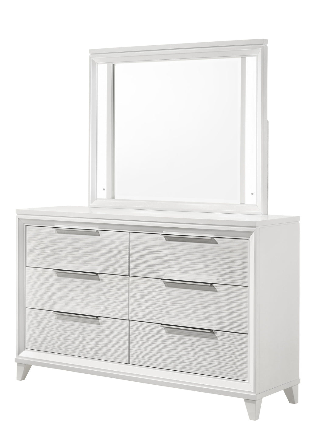 Cressida White LED Upholstered Panel Bedroom Set B7300