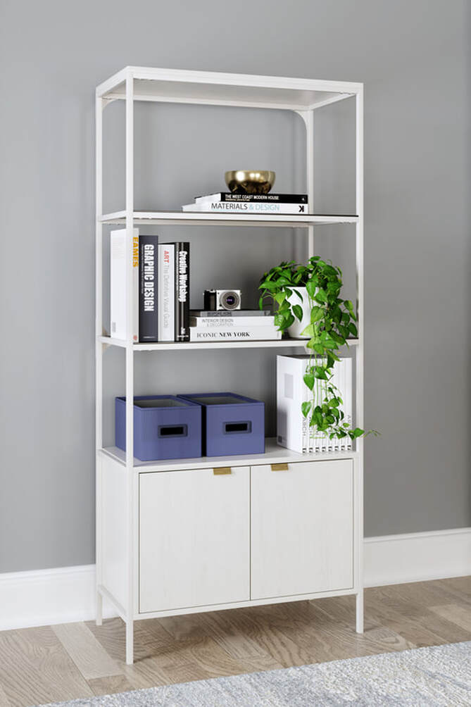 Deznee White Bookcase H162-17