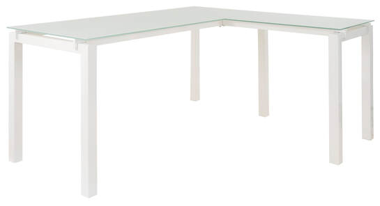 White Top Glass L Office Desk H410