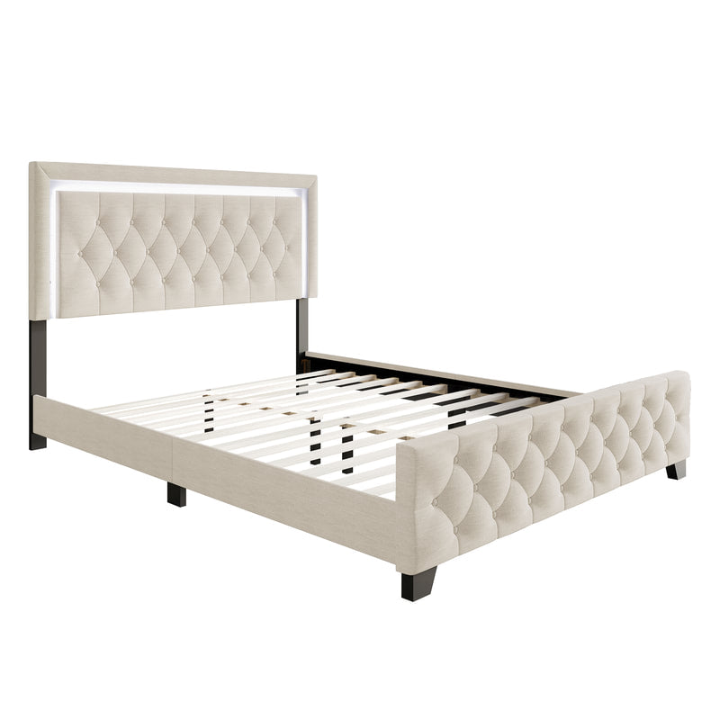 HH280 Beige LED Platform Bed