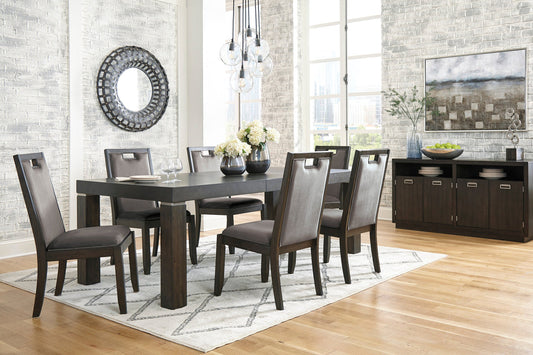 Hyndell Gray/Dark Brown Extendable Dining Set D731