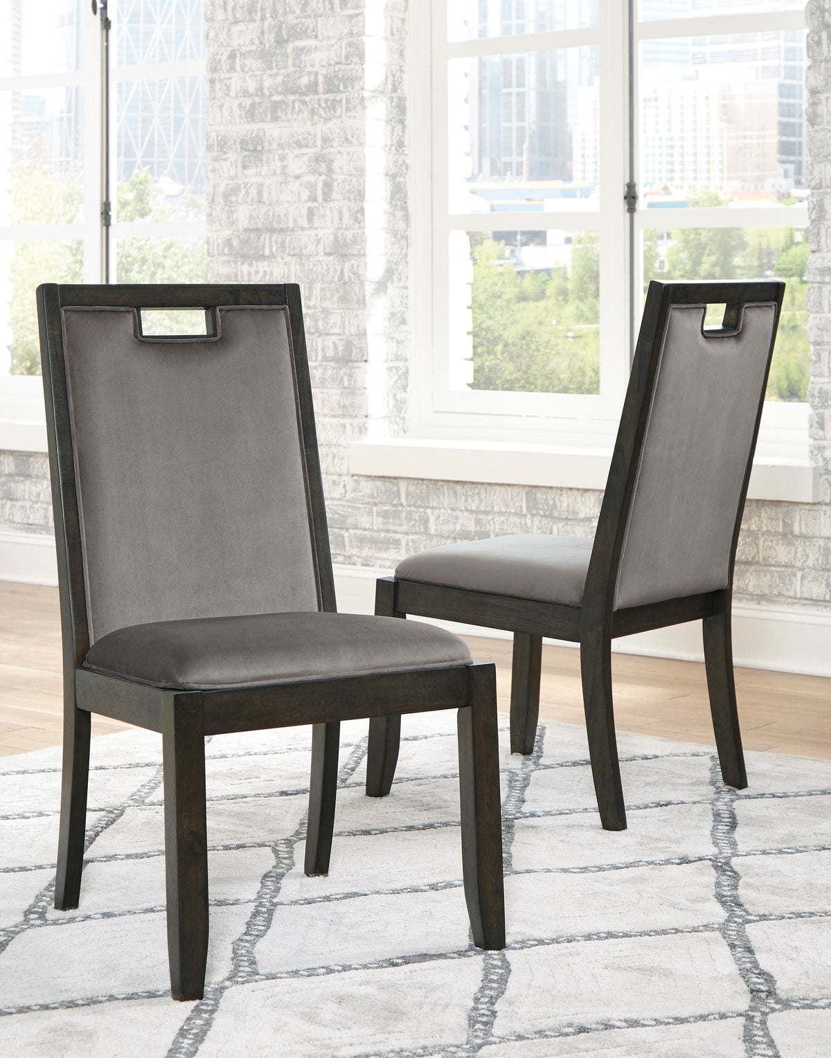 Hyndell Gray/Dark Brown Extendable Dining Set D731