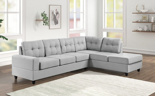 James Light Gray  Reversible Sectional