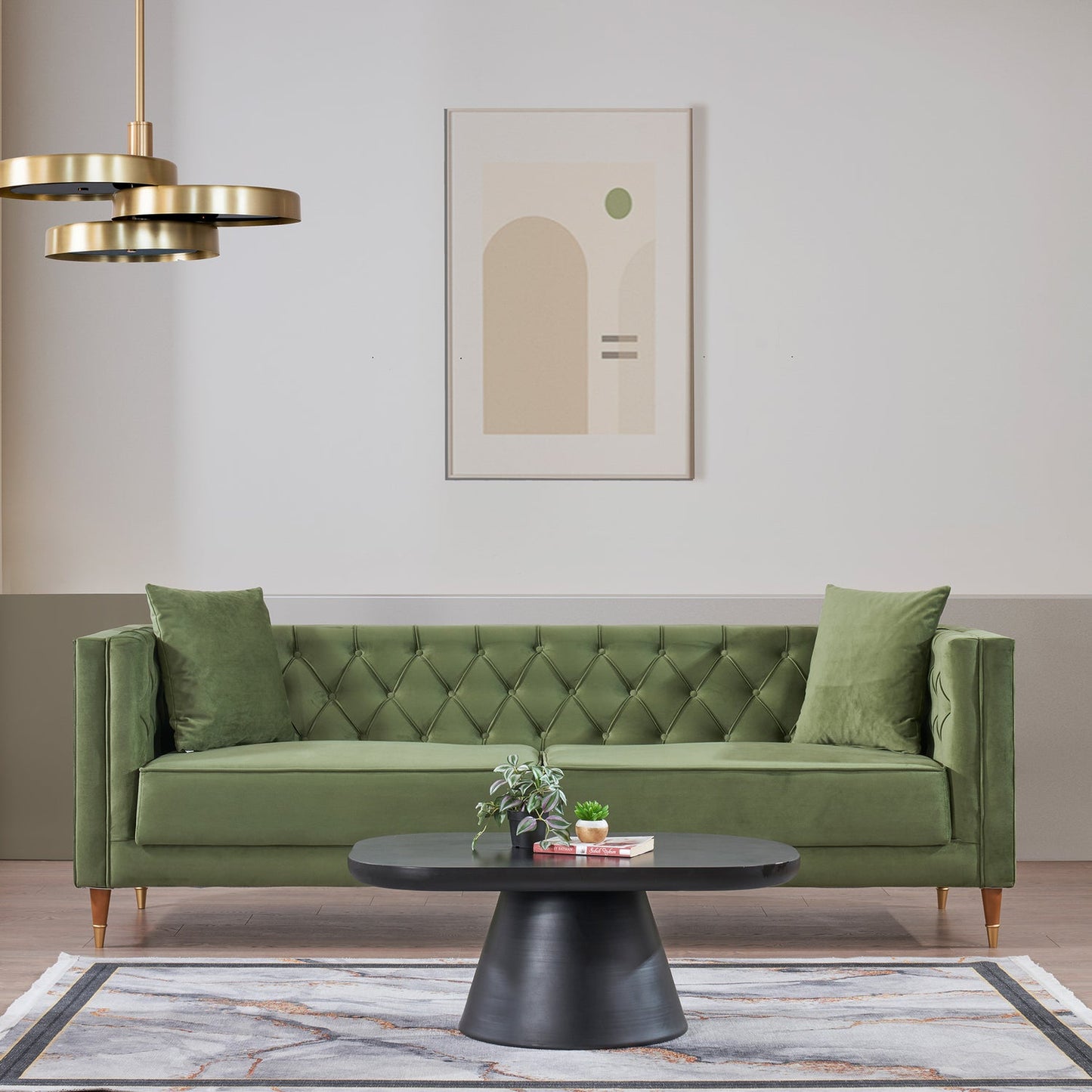 Autumn Modern Green Velvet Sofa