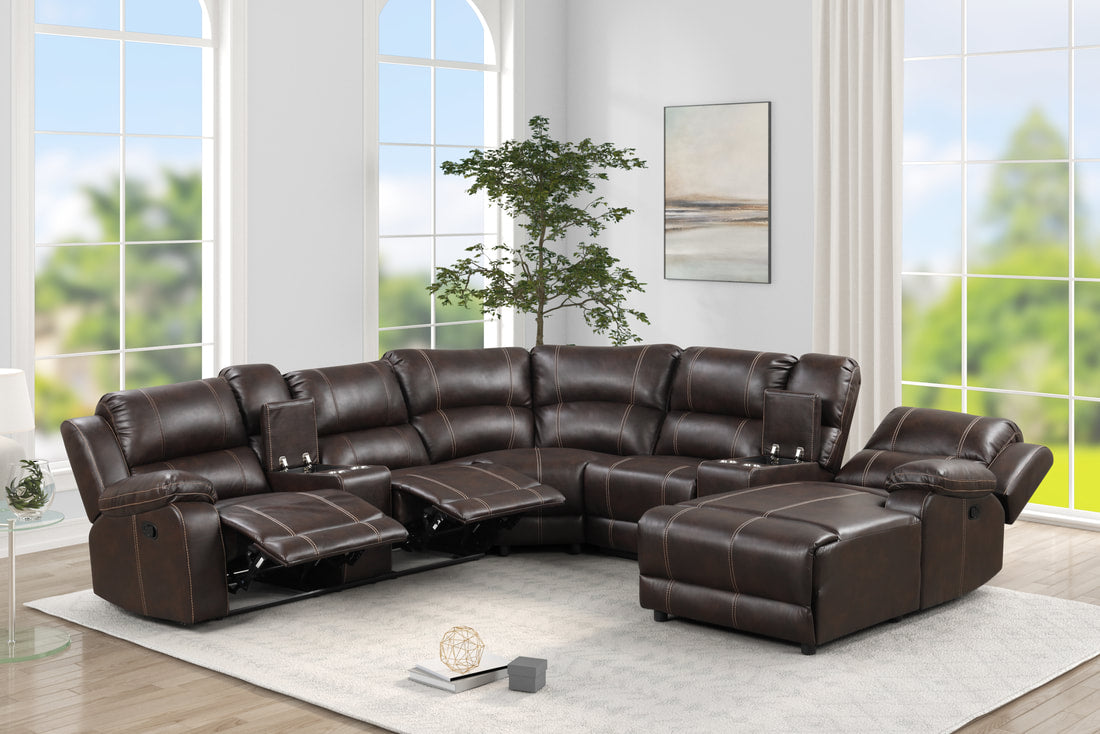 Lionel Brown OVERSIZED Reclining Sectional