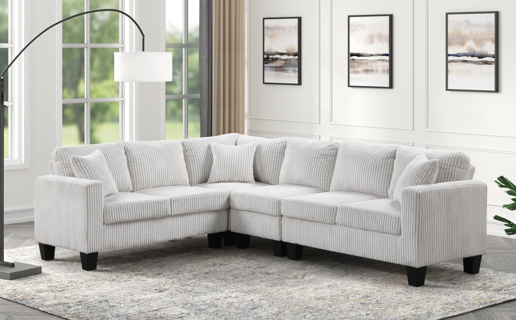 Logan Beige Fabric Reversible Sectional