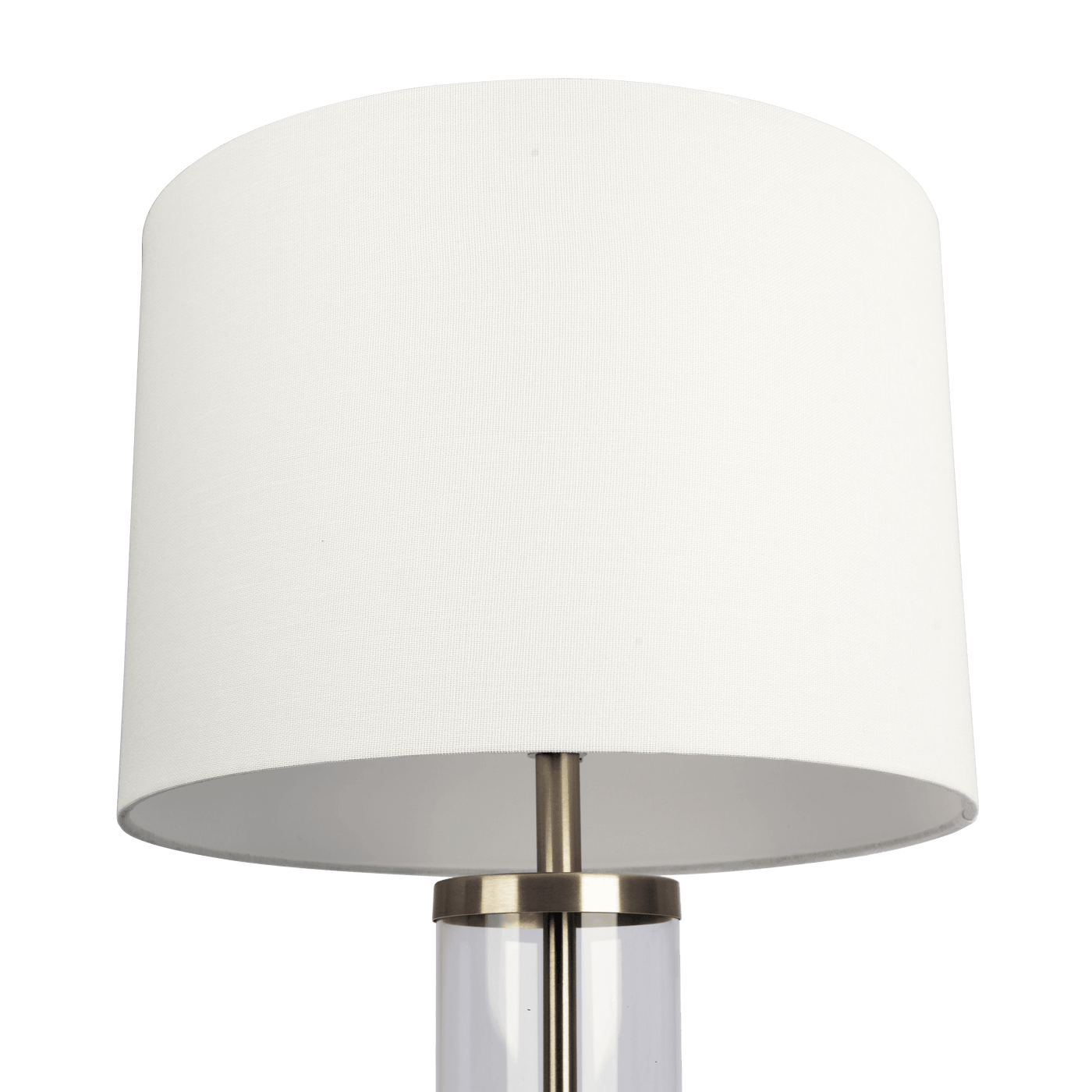 Luna Brushed Nickel Table Lamp with On/Off Switch Clear Glass Body Metal Base