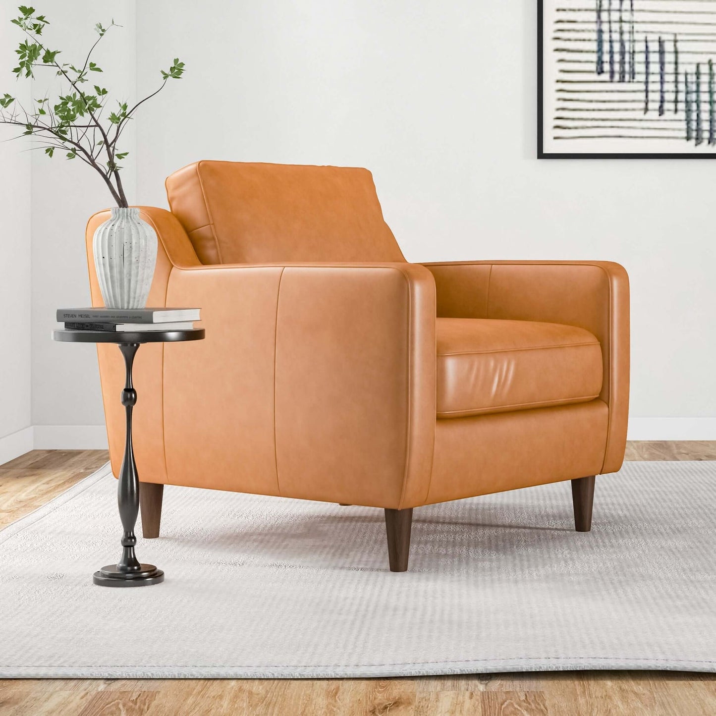 Cooper Tan Genuine Leather Lounge Chair