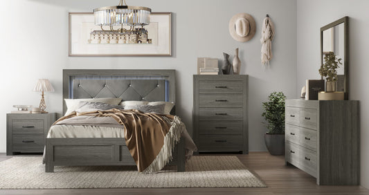 Moonlight Grey LED  Bedroom Set