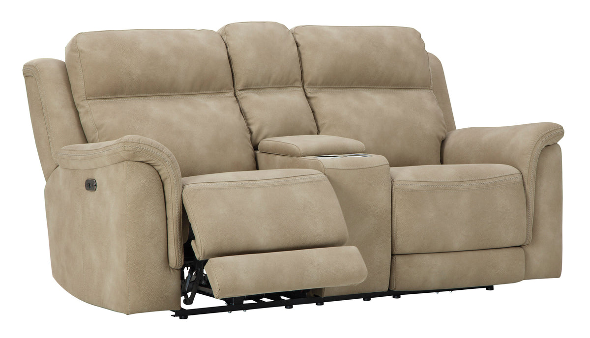 Next-Gen DuraPella Sand POWER Reclining Sofa and Loveseat 59302