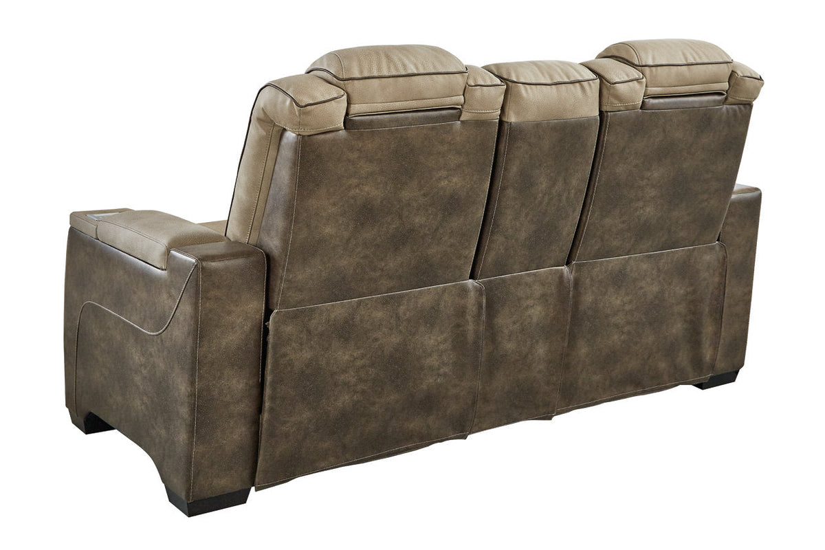 Next-Gen Durapella Sand POWER Reclining Sofa and Loveseat 22003