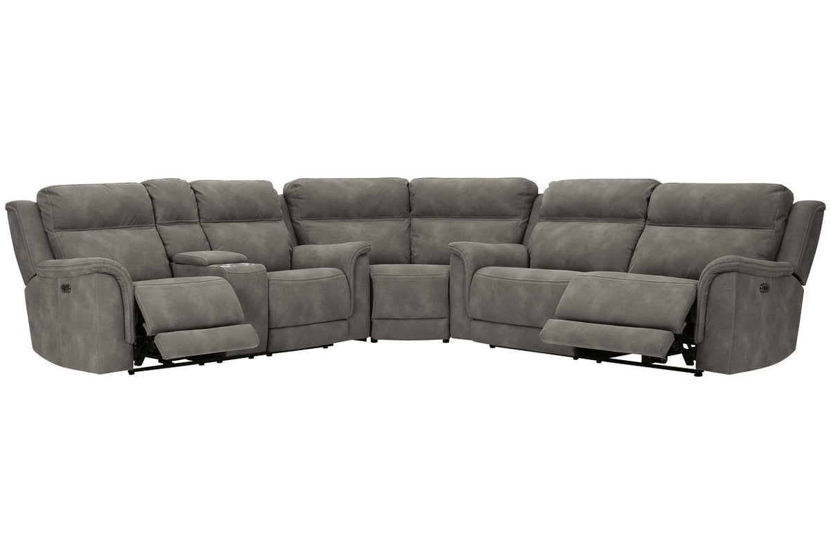 Next-Gen DuraPella Slate 3pc POWER Reclining Sectional 59301