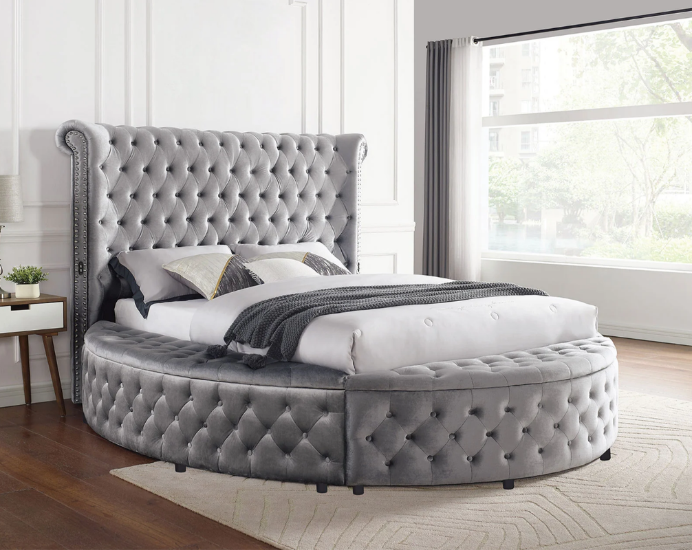 Penthouse Storage Platform Gray King Bed with USB