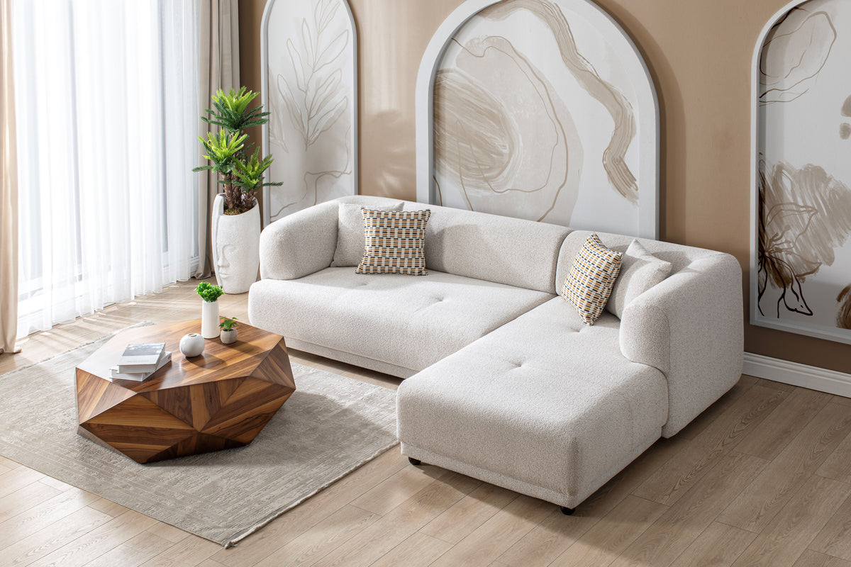 Lyna Ivory 2pc 105" RAF Sectional