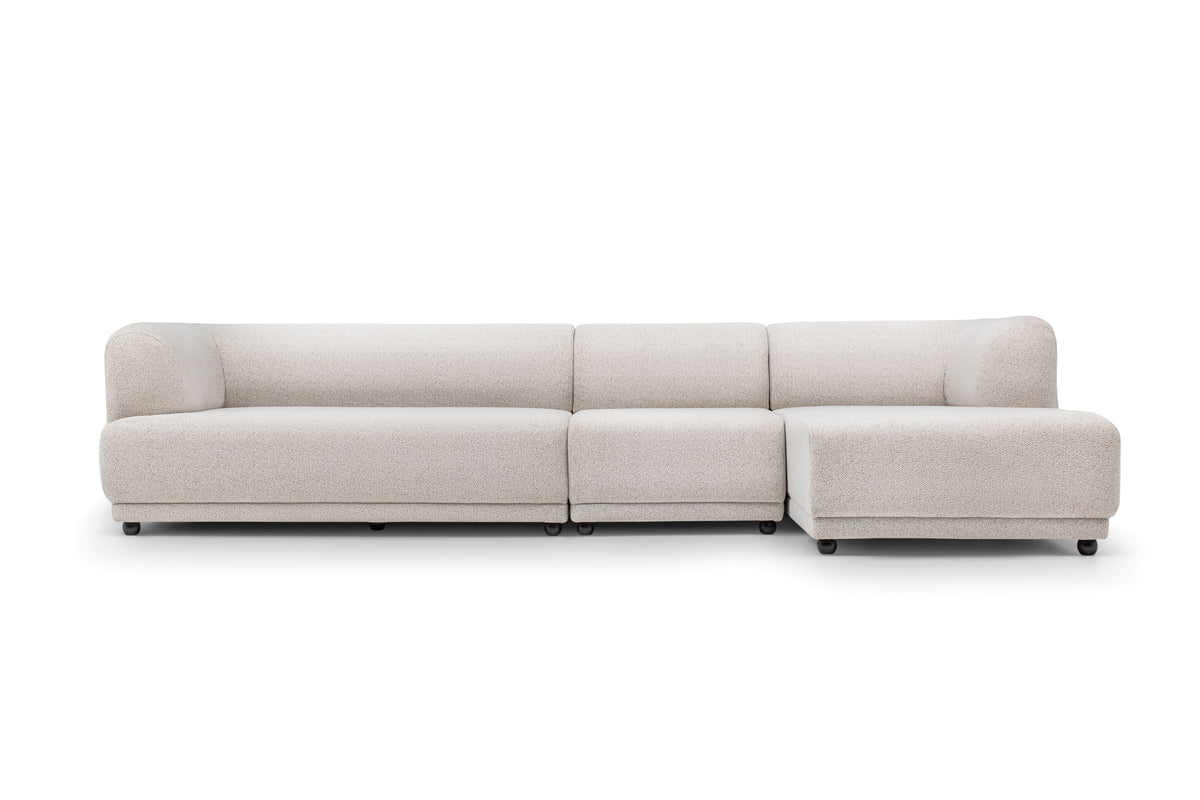 Lyna Ivory 3pc 144" RAF Sectional