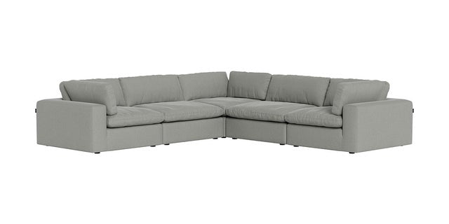 XL Cloud Grey Sectional with Ottoman