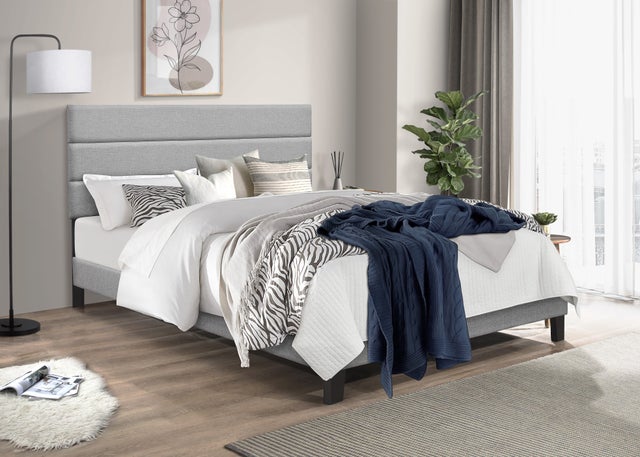 HH610 Grey Platform Bed King