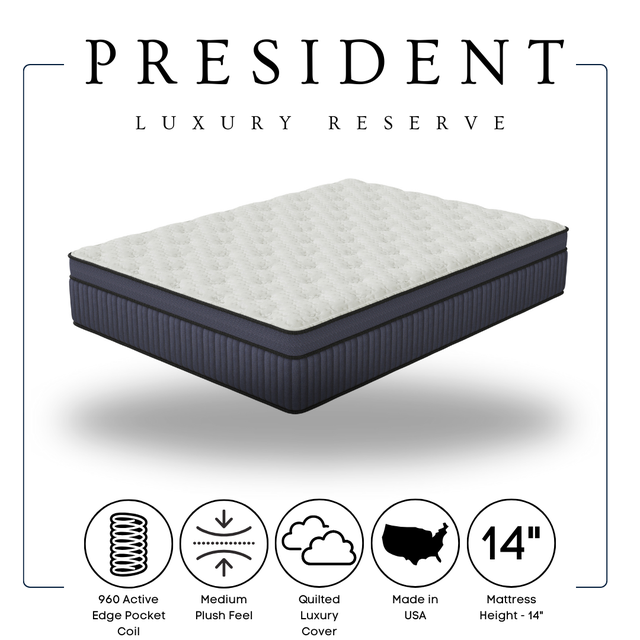 PRESIDENT MATTRESS 14" EURO TOP King Mattress