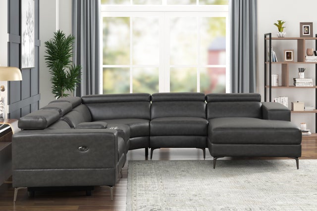 Milano Grey 2-POWER 6pc Reclining Sectional