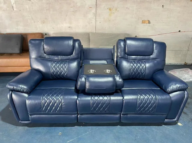 Galveston OVERSIZED Blue 3pc Reclining Set