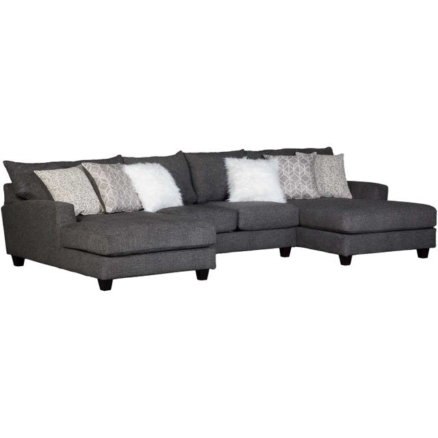 6000 Gray Fabric Sectional without Ottoman