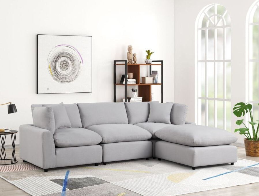 SKY 118" Gray Linen Modular Sectional