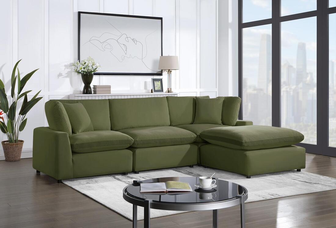 SKY 118" Olive Velvet Modular Sectional