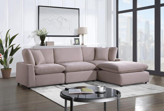 SKY 118" Rose Velvet Modular Sectional